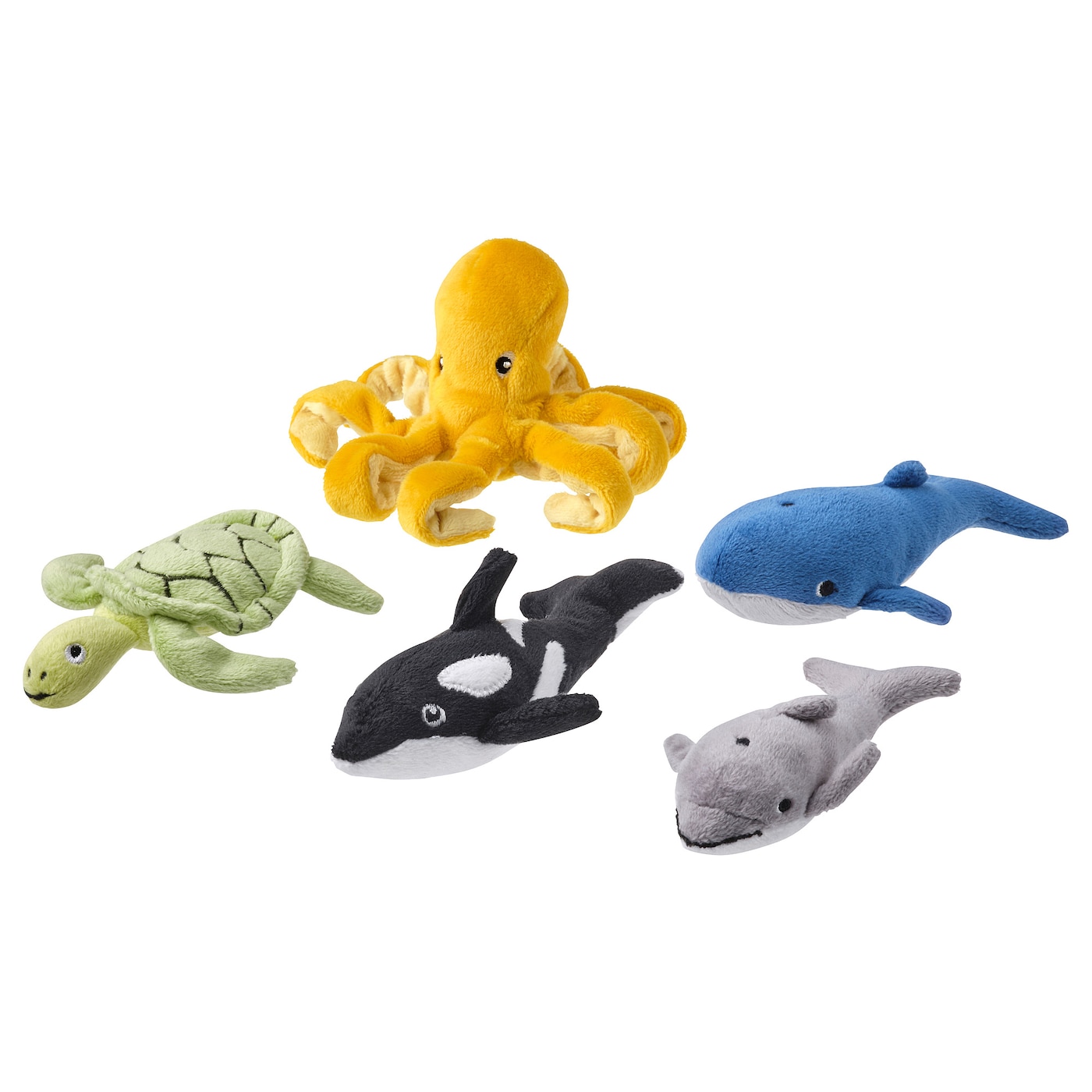 5-Piece Soft Toy Set, Ocean Animals/Mixed Colours  |  Soft Toys Soft Toys Soft Toys