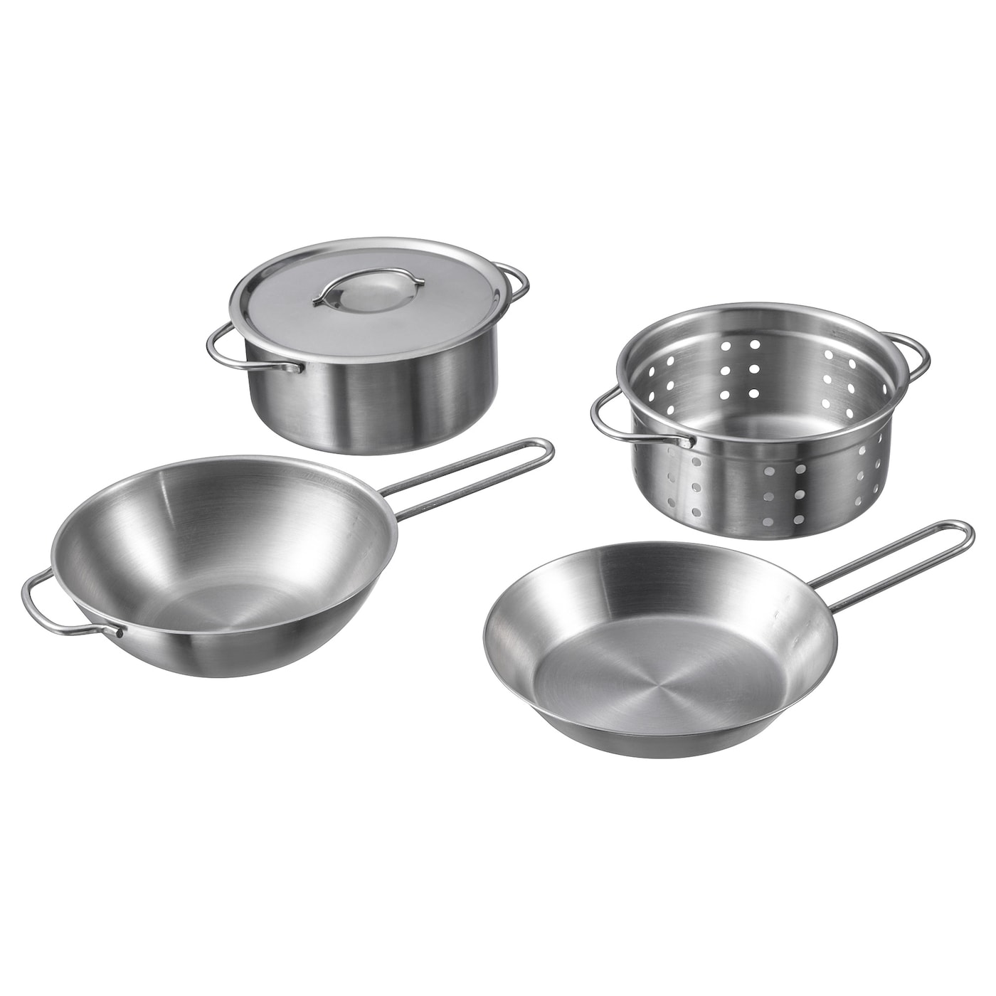 5-Piece Toy Cookware Set, Stainless Steel Colour  |  Role Play Toys Role Play Toys Role Play Toys