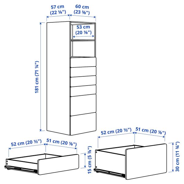 Bookcase, White White/With 6 Drawers  |  Children’s Storage & Organisation Baby Products Children's Storage & Organisation