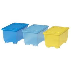 Box With Lid, Yellow/Blue  |  Children’s Storage & Organisation Baby Products Children's Storage & Organisation