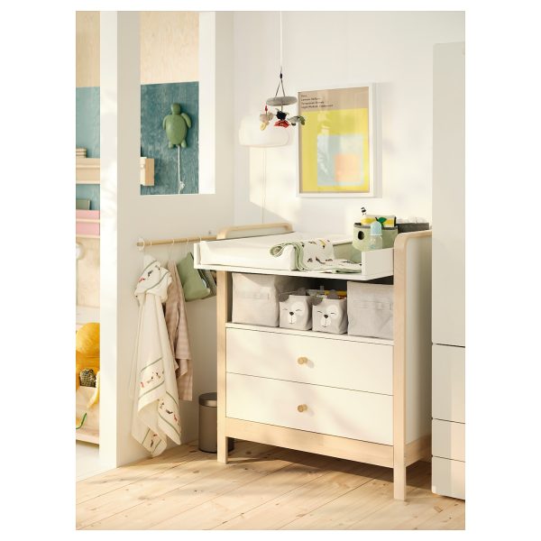 Changing Table/Chest Of Drawers, Birch/White  |  Nursery Furniture Baby Products Nursery Furniture