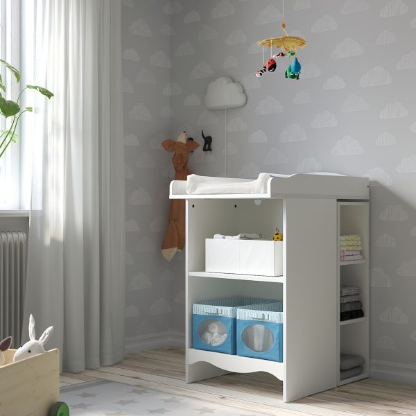 Changing Tbl/Bookshelf W 1 Shlf Ut, White  |  Nursery Furniture Baby Products Nursery Furniture