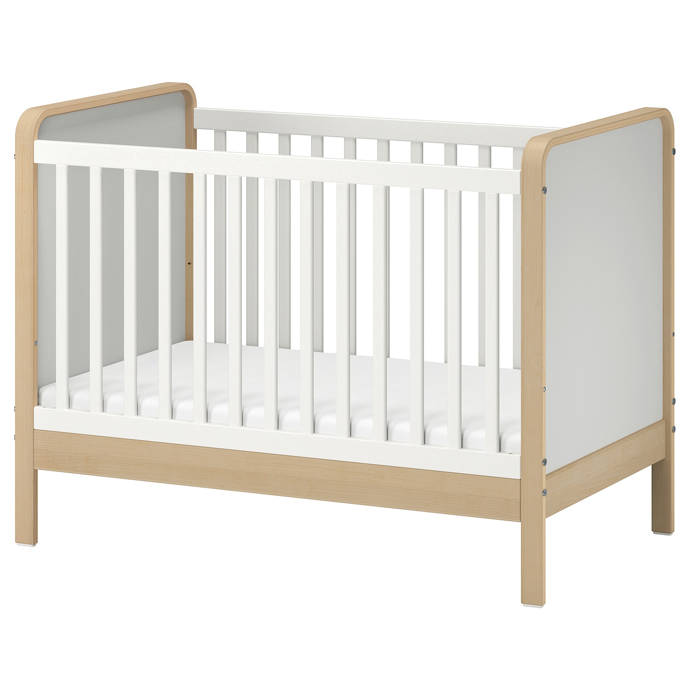 Cot, Birch/White  |  Nursery Furniture Baby Products Nursery Furniture