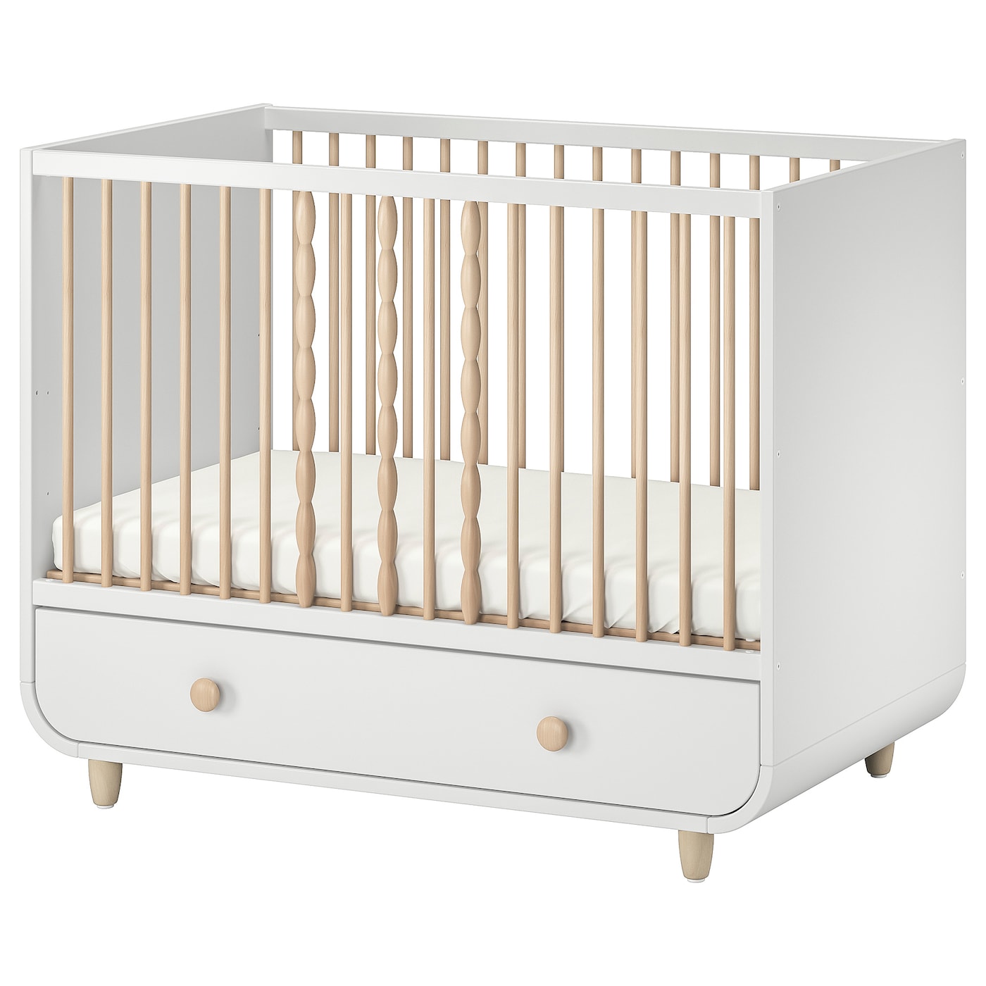 Cot With Drawer, White  |  Nursery Furniture Baby Products Nursery Furniture