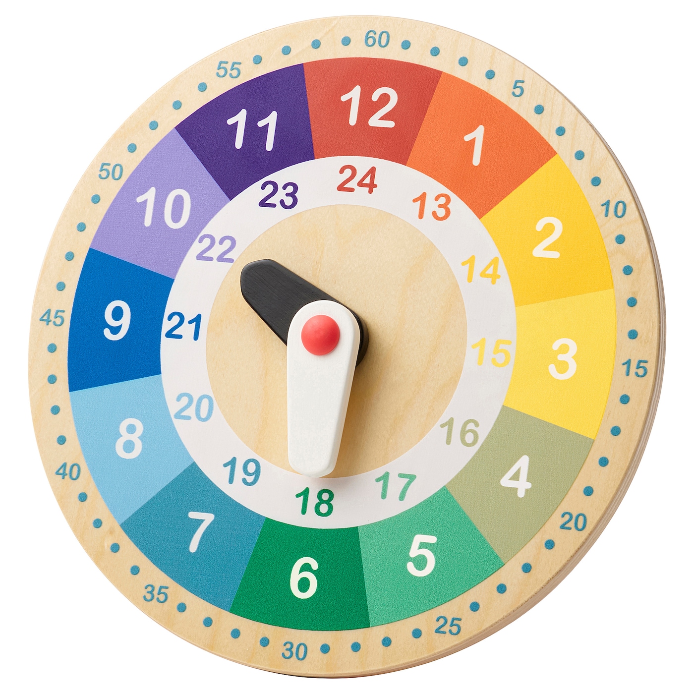 Educational Wooden Clock, Multicolour  |  Wooden Toys Wooden Toys Wooden Toys