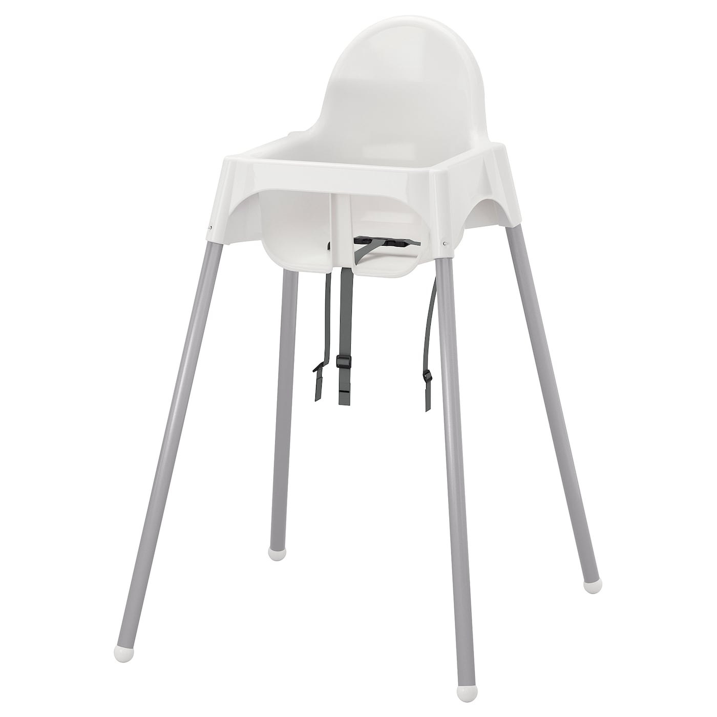 Highchair With Safety Belt, White/Silver-Colour  |  Nursery Furniture Baby Products Nursery Furniture