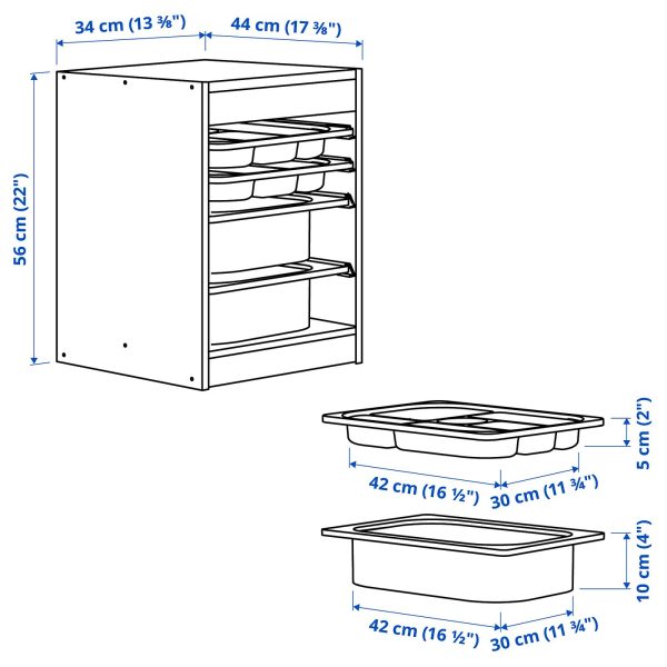 Storage Combination W Boxes/Trays, Grey Grey/Dark Grey  |  Toy Storage Toy Storage Toy Storage