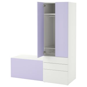 Storage Combination, White Lilac/With Bench  |  Children’s Storage & Organisation Baby Products Children's Storage & Organisation