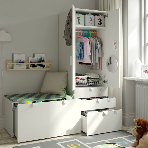 Storage Combination, White Lilac/With Bench  |  Children’s Storage & Organisation Baby Products Children's Storage & Organisation