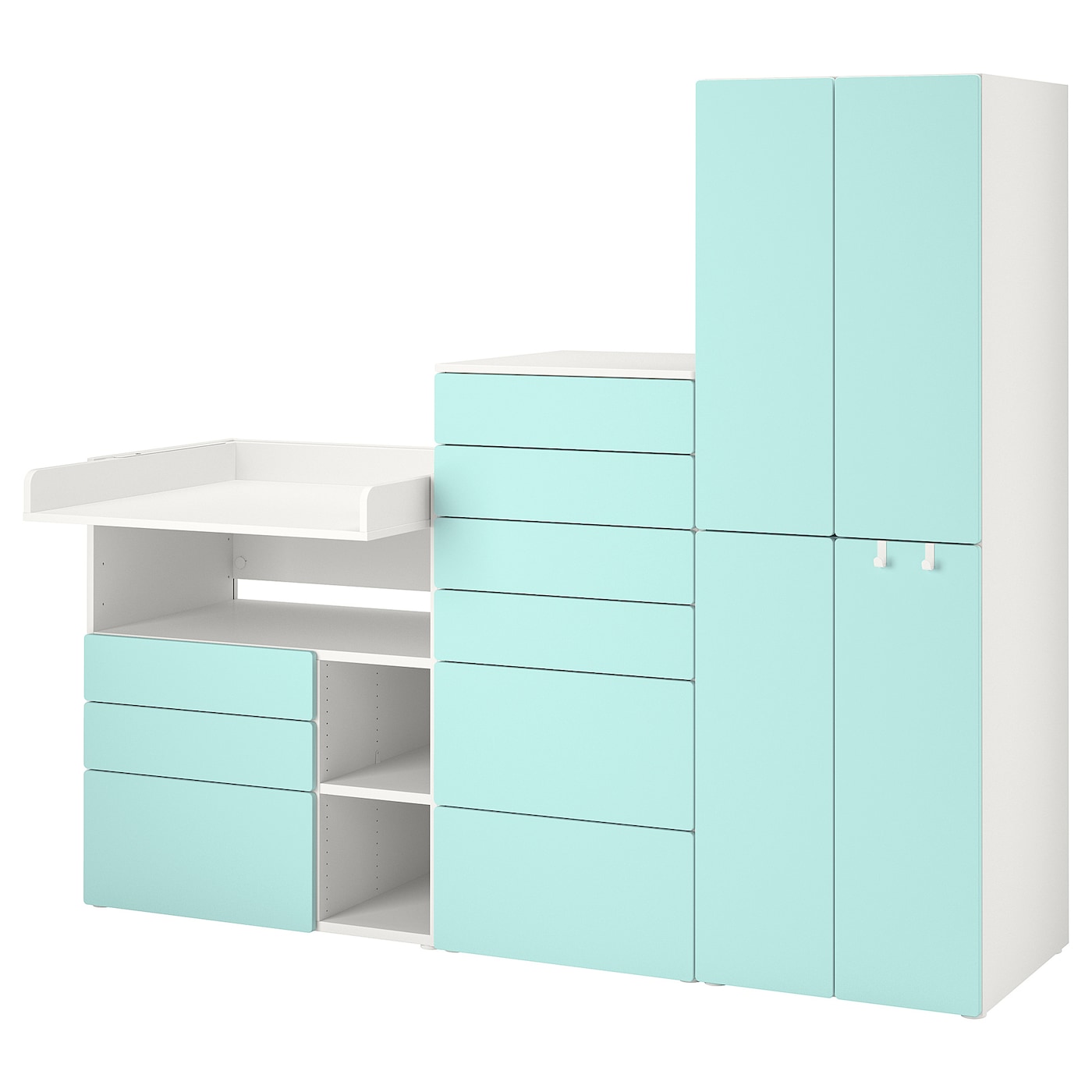 Storage Combination, White Pale Turquoise/With Changing Table  |  Children’s Storage & Organisation Baby Products Children's Storage & Organisation