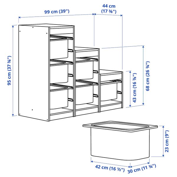 Storage Combination, White/Grey  |  Toy Storage Toy Storage Toy Storage