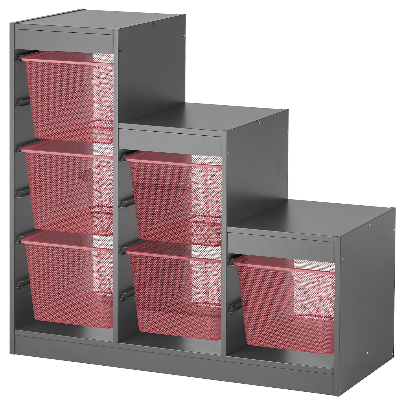 Storage Combination With Boxes, Grey/Light Red  |  Toy Storage Toy Storage Toy Storage