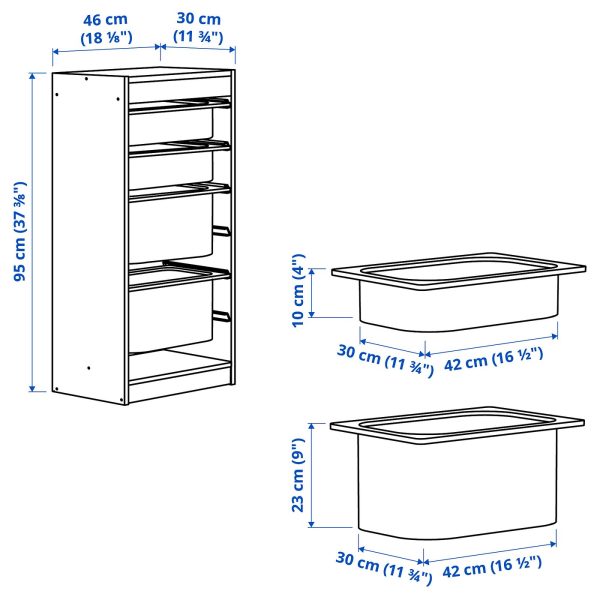 Storage Combination With Boxes, Grey/Light Red  |  Toy Storage Toy Storage Toy Storage