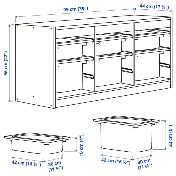 Storage Combination With Boxes, White White/Orange  |  Toy Storage Toy Storage Toy Storage