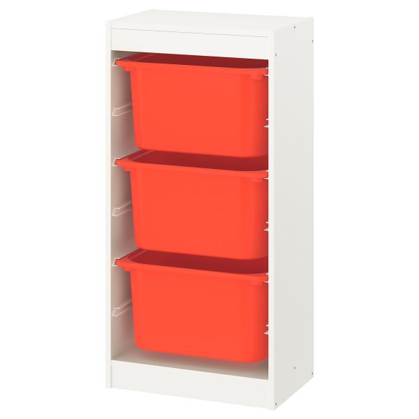 Storage Combination With Boxes, White/Orange  |  Toy Storage Toy Storage Toy Storage