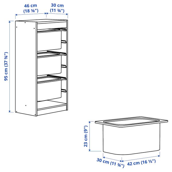 Storage Combination With Boxes, White/Orange  |  Toy Storage Toy Storage Toy Storage