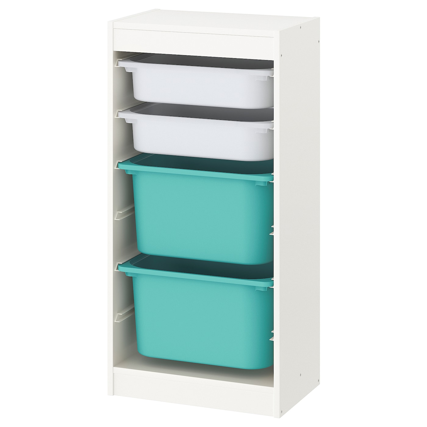 Storage Combination With Boxes, White/White Turquoise  |  Toy Storage Toy Storage Toy Storage