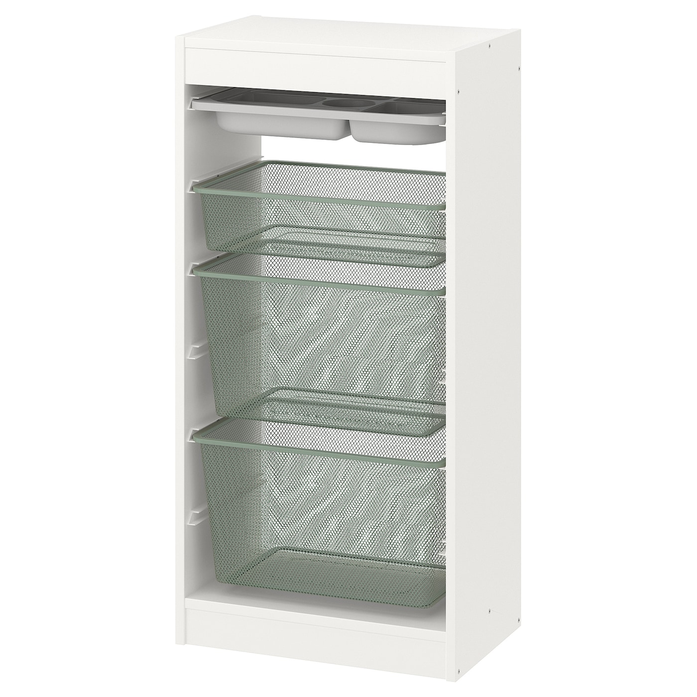 Storage Combination With Boxes/Tray, White Grey/Light Green-Grey  |  Toy Storage Toy Storage Toy Storage