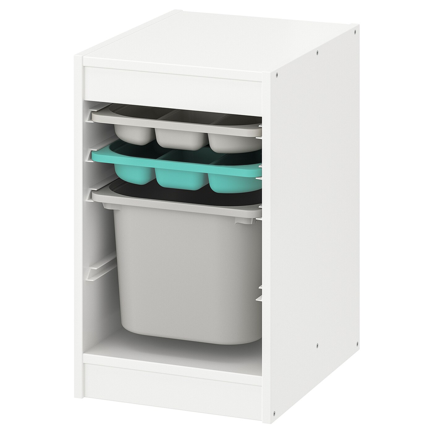 Storage Combination With Box/Trays, White Grey/Turquoise  |  Toy Storage Toy Storage Toy Storage