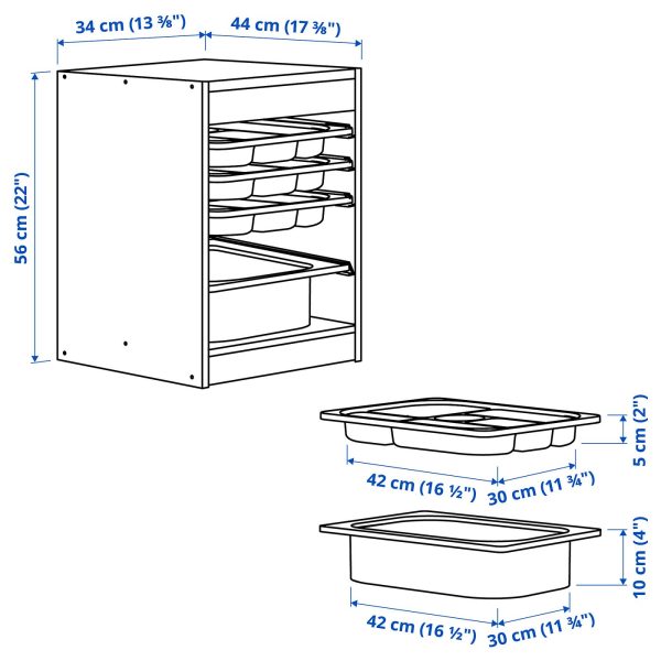 Storage Combination With Box/Trays, White Grey/White  |  Toy Storage Toy Storage Toy Storage