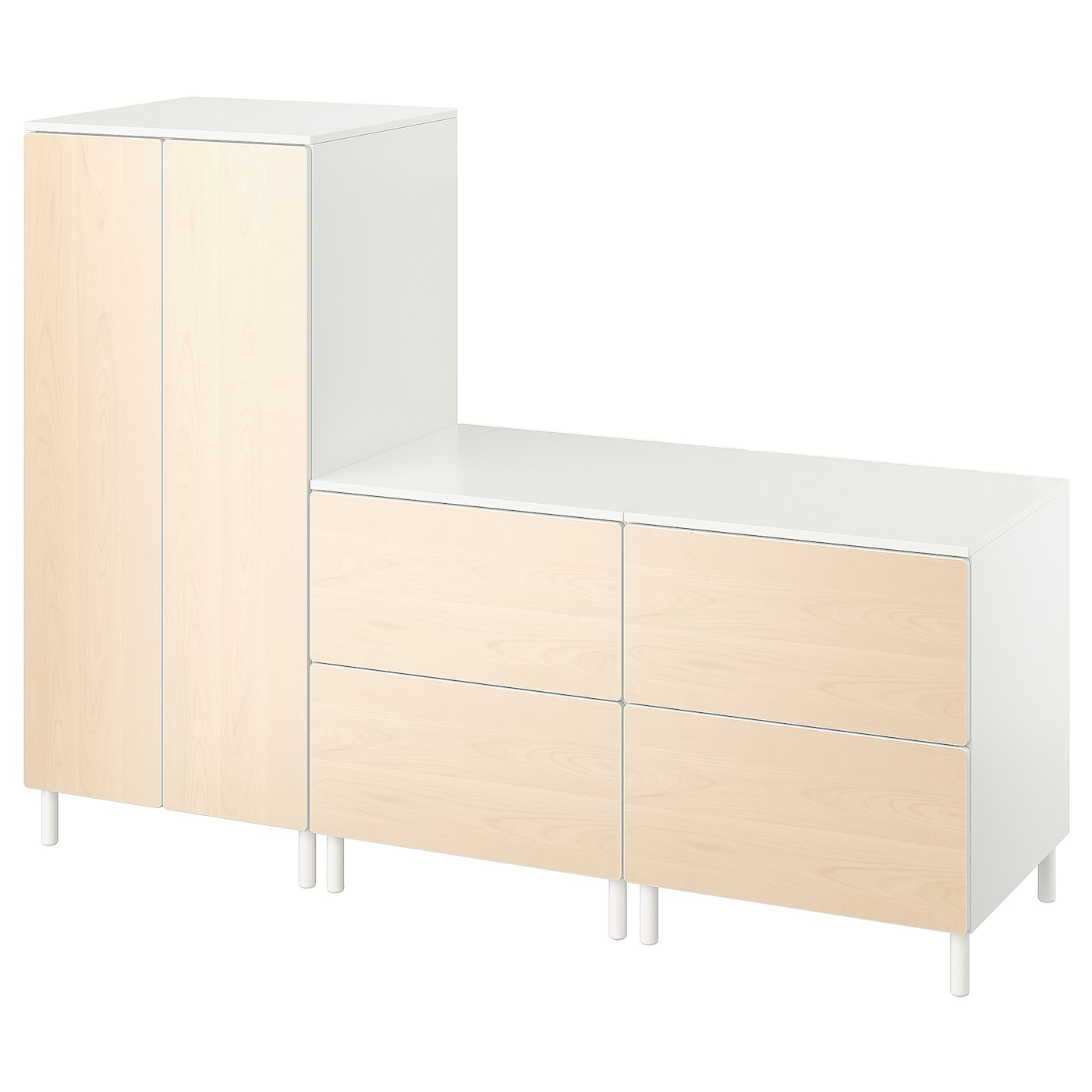 Wardrobe, White Birch/With 2 Chest Of Drawers  |  Children’s Storage & Organisation Baby Products Children's Storage & Organisation