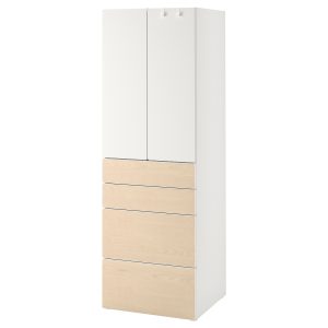 Wardrobe, White/Birch With 4 Drawers  |  Children’s Storage & Organisation Baby Products Children's Storage & Organisation