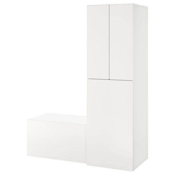 Wardrobe With Pull-Out Unit, White White/With Storage Bench  |  Children’s Storage & Organisation Baby Products Children's Storage & Organisation