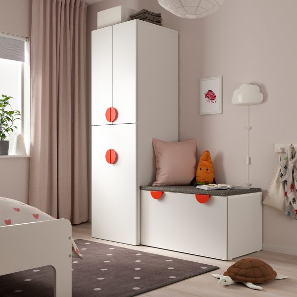 Wardrobe With Pull-Out Unit, White White/With Storage Bench  |  Children’s Storage & Organisation Baby Products Children's Storage & Organisation