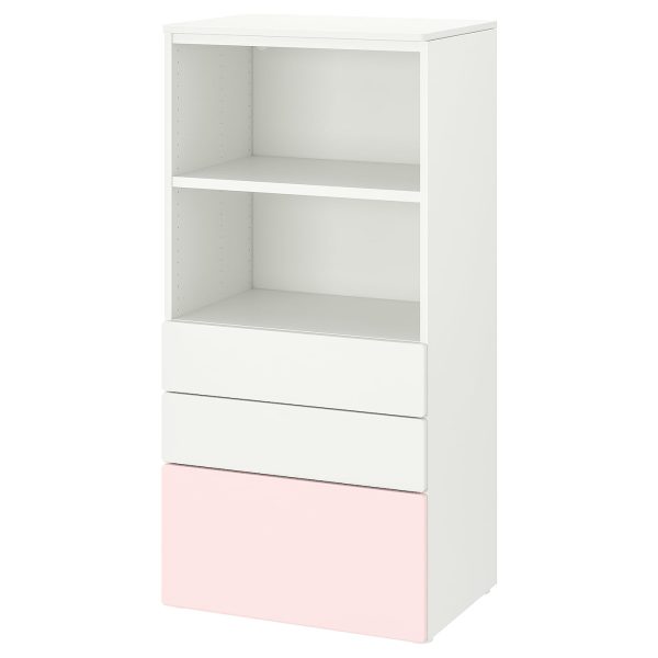 Bookcase, White Pale Pink/With 3 Drawers  |  Children’s Storage & Organisation Baby Products Children's Storage & Organisation