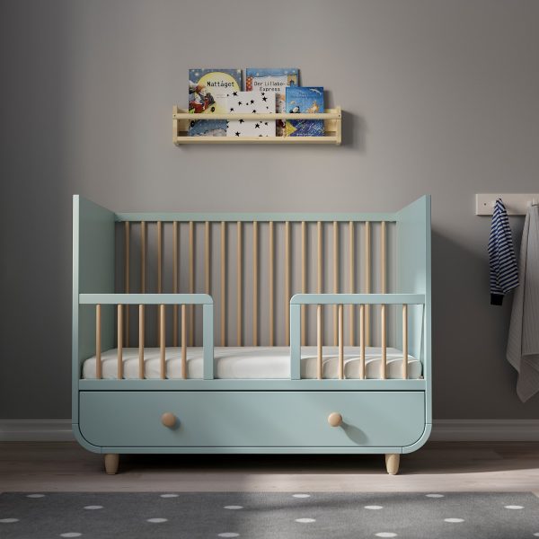 Cot With Drawer, Light Turquoise  |  Nursery Furniture Baby Products Nursery Furniture