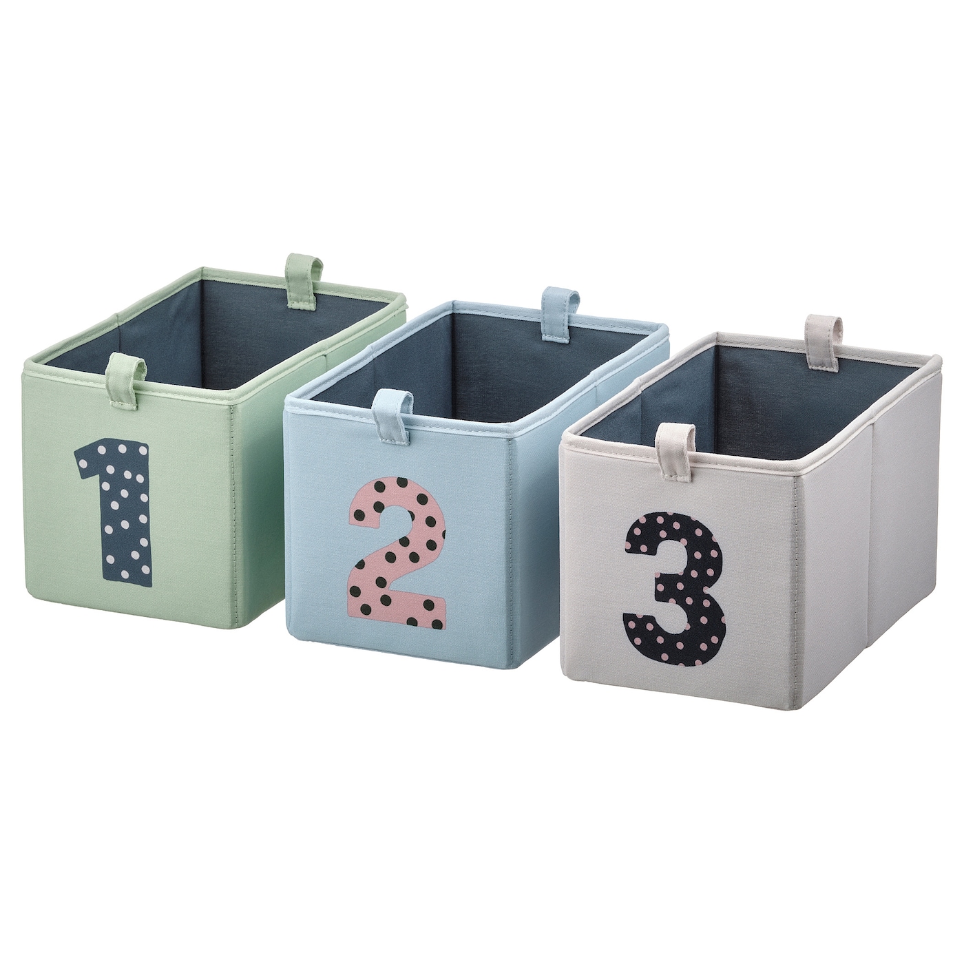 Box, Set Of 3, Green Blue/Beige  |  Children’s Storage & Organisation Baby Products Children's Storage & Organisation