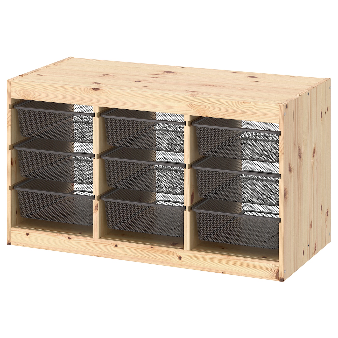 Storage Combination With Boxes, Light White Stained Pine/Dark Grey  |  Toy Storage Toy Storage Toy Storage