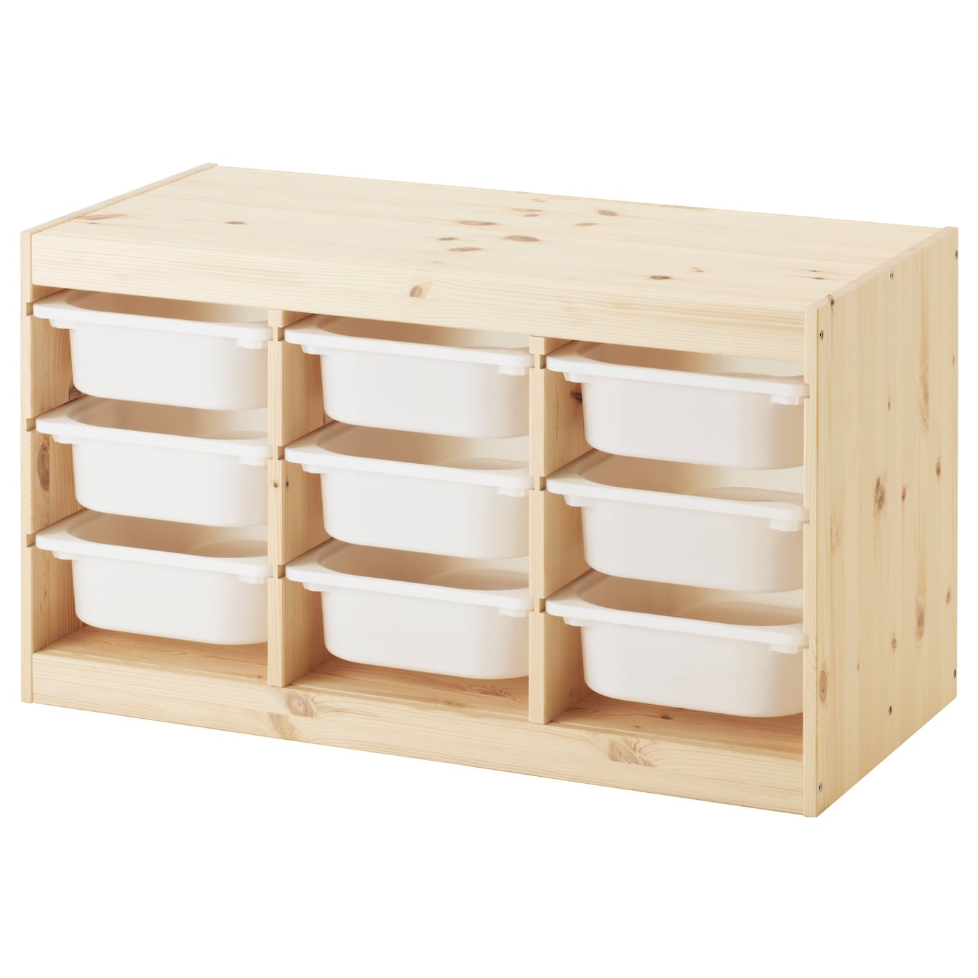 Storage Combination With Boxes, Light White Stained Pine/White  |  Toy Storage Toy Storage Toy Storage